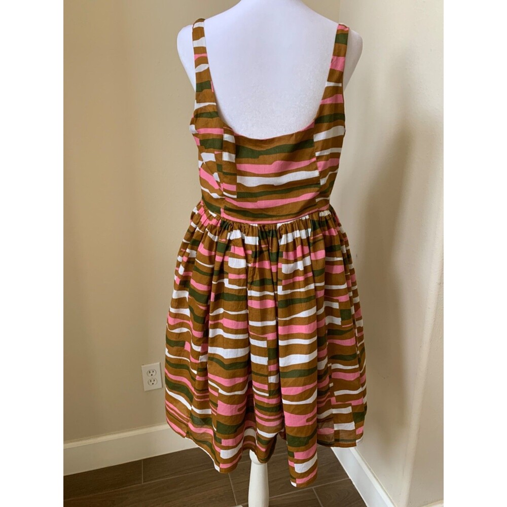 ASOS Design Voile Picnic Midi Sundress Striped Print Women's Size 6 - Picture 2 of 12